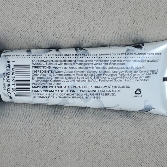 🆕️ BEEKMAN 1802 Ultra Conditioning VANILLA ABSOLUTE Goat Milk Hand Cream 3.4 oz - Picture 5 of 6